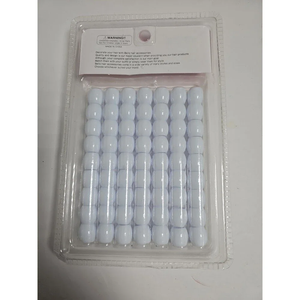 Large White Hair Beads for braids, twists, locs.  Also good for crafts!